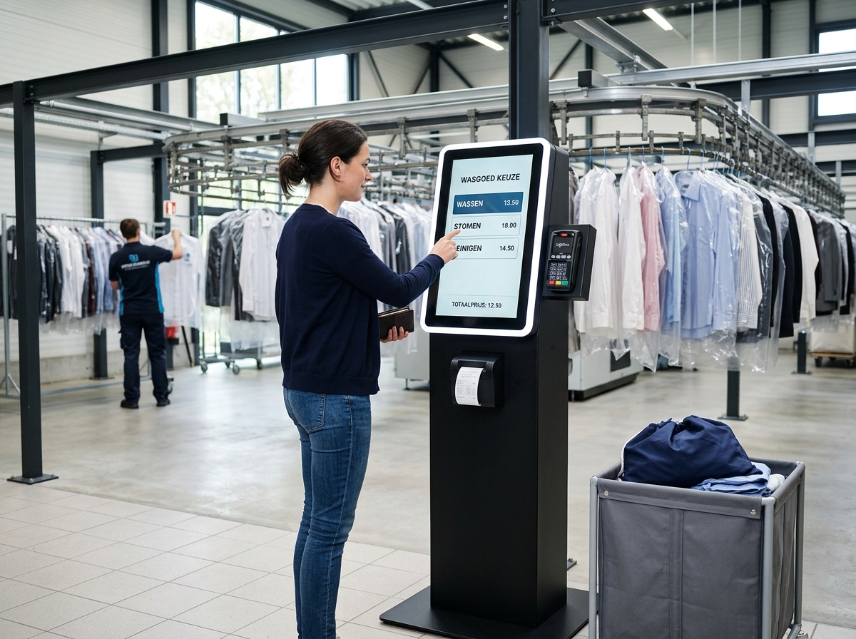 Maatwerk kiosk en fabrieksautomatisering voor wasgoed inleveren