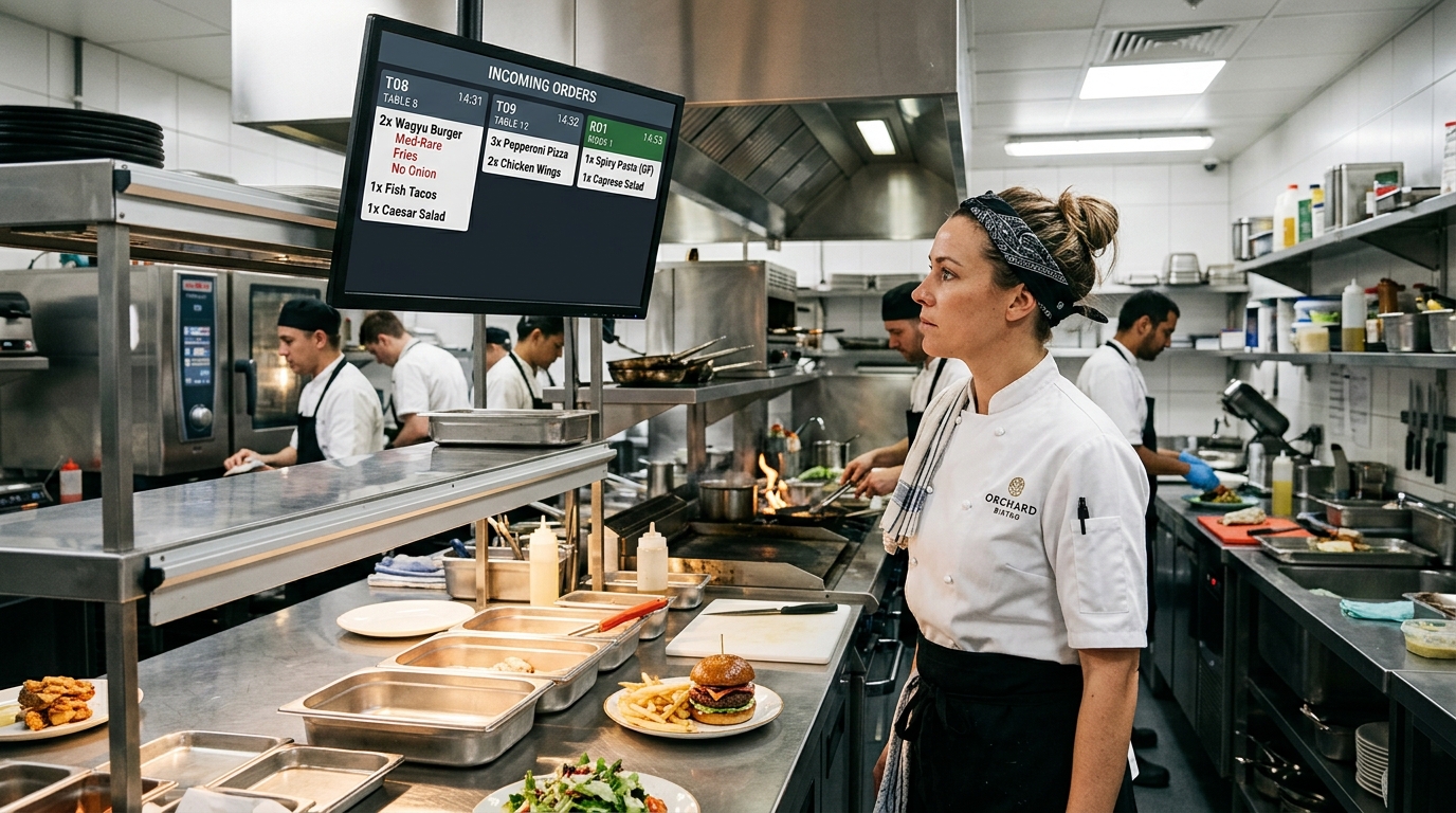 Kitchen Display System synced with POS visual